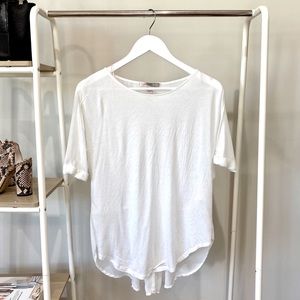 Forever 21 White Sheer Short Sleeve Back Blouse